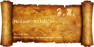 Holzer Milán névjegykártya